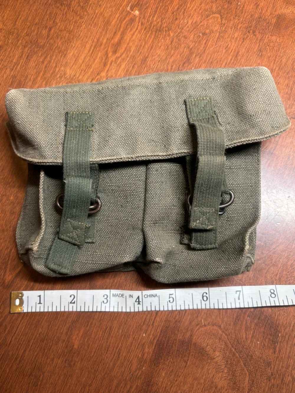 Olive Green Canvas Men’s Utility Pouch - Durable Field Bag